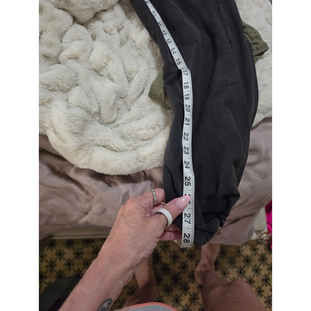 Free People FP Movement Sweatpants Faded Black Fleece Joggers Pockets High Rise - Picture 8 of 8